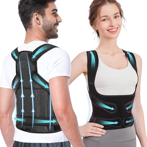 Adjustable Upper Back Posture Corrector Brace for Men & Women – Daily Shoulder and Spine Support Belt for Sitting, Work & Home Use (Lightweight, Breathable Design)