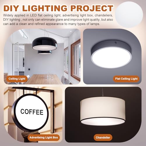 PATIKIL Lampshade Diffuser, 17" Diameter Round Diffuser for Drum Lampshades Pendants Light, DIY Light Shield, Frosted White