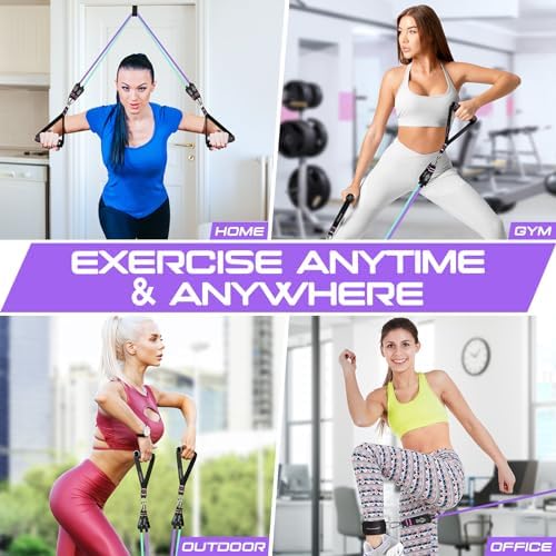 Resistance Bands with Handles, 5 Level Exercise Bands, 150LBS Workout Bands