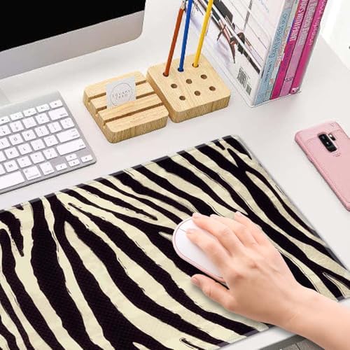 Zebra Striped Printed Desk Mat Large Gaming Mouse Pad XL Extended Mousepad Desk Pad Big Keyboard Pad Desktop Mouse Mat 31.5"x11.8" Deskmat for Gamers with Stitched Edges Non-Slip Rubber Base