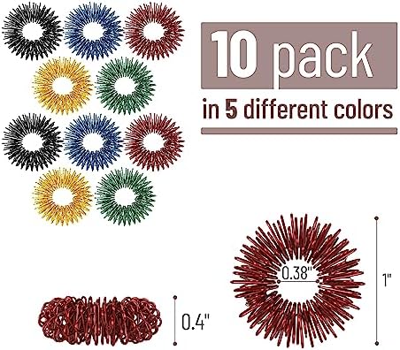 Mr. Pen- Spiky Sensory Rings, 10 Pack, Jewel Tones
