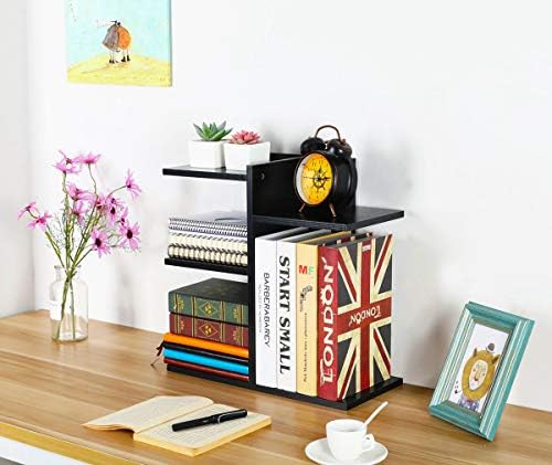 PAG-Mass Desktop Bookshelf Freestanding Wooden Countertop Bookcase Accessories Organizer Display Rack Dorm Desk Storage Shelf