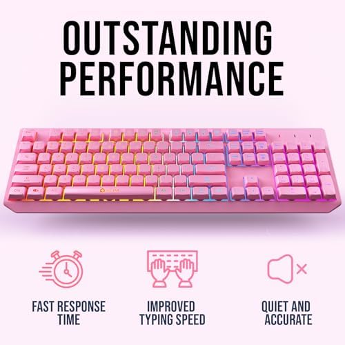 KLIM Wireless Gaming Keyboard RGB - Rechargeable Water-Resistant Backlit
