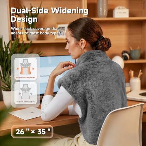 GOTCOZY Heating Pad 26"x35" for Back Pain Relief & Cramps(Gray)