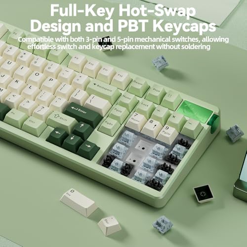 LEOBOG A98 Wireless Creamy Mechanical Gaming Keyboard with Number Pad Knob