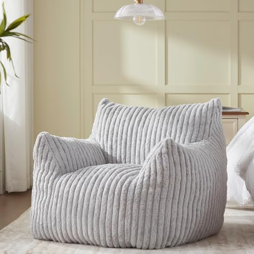 Achicsofar Bean Bag Chair for Adults Teens, Comfy Faux Fur Beanbag Armchair