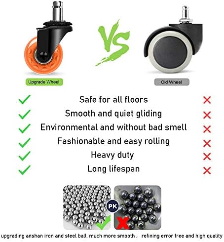 2 inch Office Chair Caster Wheels, Smooth Silent Swivel Wheels