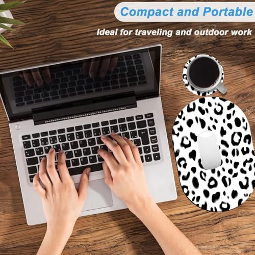 Small Mouse pad, Portable, Waterproof Non-Slip Rubber Bottom, Suitable for Wireless Mouse, Laptop Keyboard Tray for Both Men and Women, Office Travel 7.1x10.6in，Leopard Print