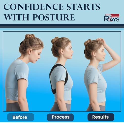Posture Corrector for Men & Women – Adjustable Back Brace for Shoulder, Neck & Upper Back Support – Breathable, Comfortable, Invisible Under Clothing – Helps Relieve Back, Neck & Shoulder Pain - Size (Small)