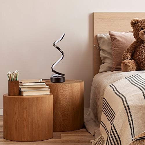 NUÜR Table Lamps for Living Room Set of 2, Black Dimmable LED Lamp, Small Bedside Lamps, Nightstand Lamp for Bedroom Office Home Living Room