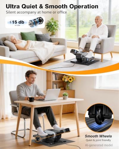 Under Desk Elliptical Mini Electric Leg Exerciser While Sitting for Seniors