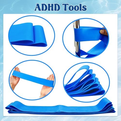 18 Pcs Classroom Chair Bands for Kids with Fidgety Feet,Stretchy Rubber Fidget Bands,Flexible Desks Stretch Foot Band ADHD Autism Tools for Students Sensory