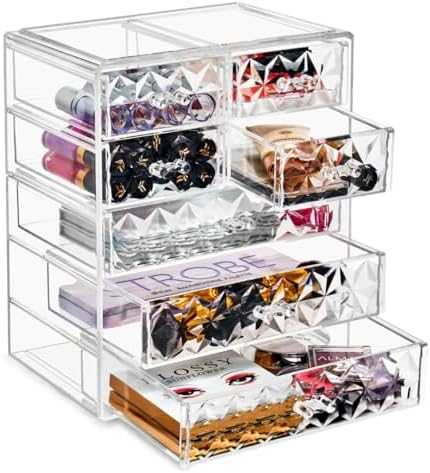 Sorbus 7-Drawer Makeup Organizer with Small & Wide Drawers (Diamond)