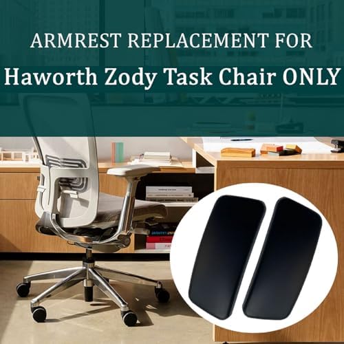 Chair Armrest Replacement, Arm Pad Caps Replacement for Haworth Zody Office Chair 2 Pair (Black)