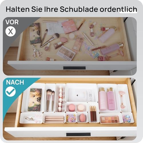 Vtopmart 25 Pack Plastic Drawer Organizers with Non-slip Rubber Pads