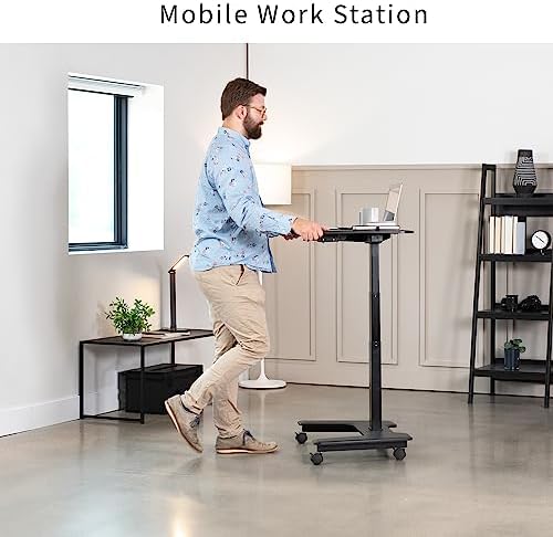 VIVO Black Electric 36 in Dual Platform Standing Desk Cart, DESK-V111VT