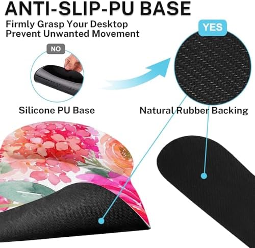 Britimes Ergonomic Mouse Pad Set with Wrist Rest, Pink Floral