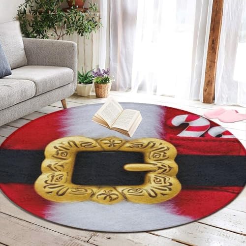 Circular Rugs Large Modern Round Area Rug Fashion Decor Mat for Home Office Christmas Santa Claus Costume