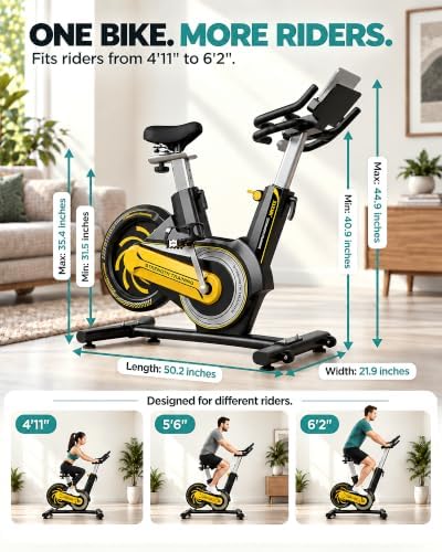 Exercise Bike for Home, Under 20 dB Quiet Magnetic Stationary Bike