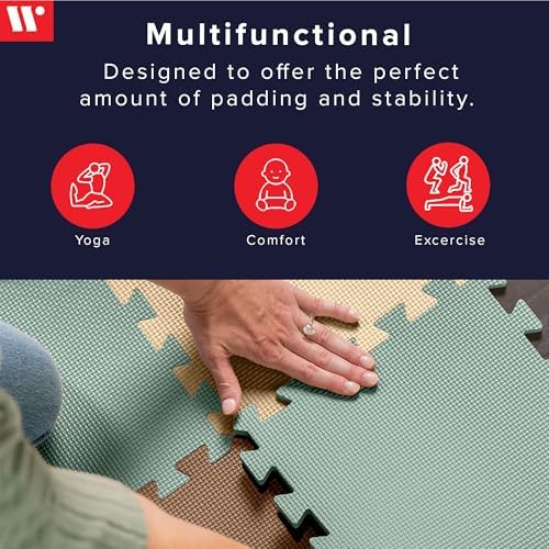 We Sell Mats Interlocking Foam Floor Tiles - 3/8" Thick Sage Mix 36-Pack