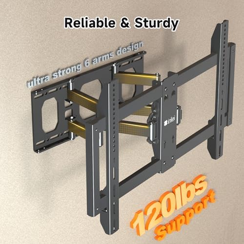 XINLEI 1.3" Ultra Slim Full Motion TV Wall Mount for 37"-90" Flat/Curved TV