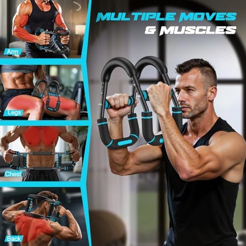 Twister Arm Trainer for Men, Chest Workout Equipment 5-Level Adjustable (40-130lb) with Ergonomic 27° Targets Biceps/Clip/Thigh, Portable Exerciser for Home Gym Travel Fitness