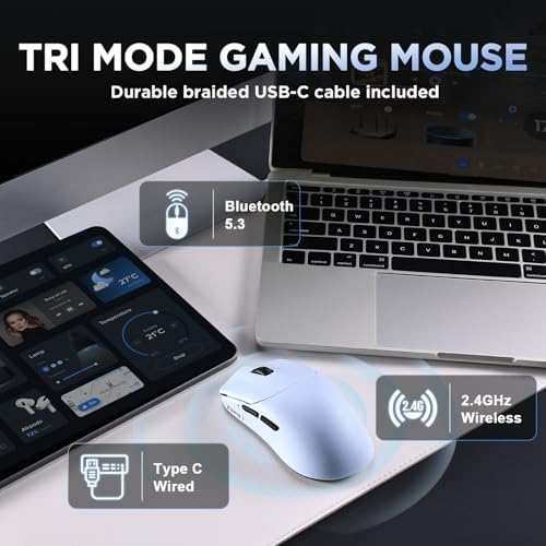 Zero1 Pro Wireless Mouse,Tri-Mode Gaming Mouse, 24K DPI Blue Mouse