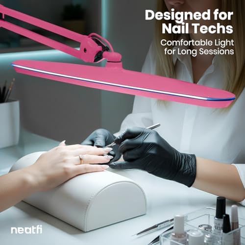 Neatfi LED Desk Lamp, 2200 Lumens, 24W, 23" Wide, Non-CCT (Pink)