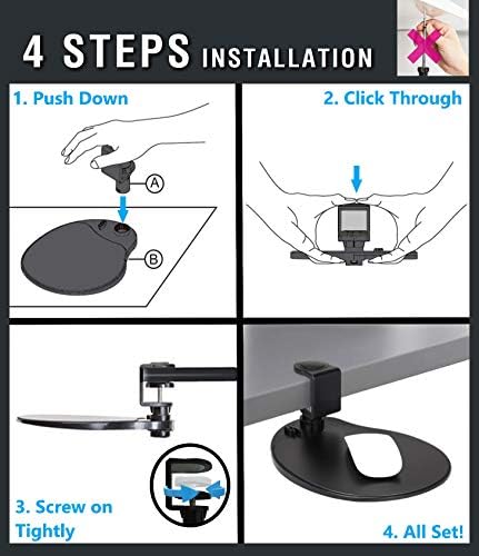 MAX SMART Ergonomic Clip On Mouse Pad and Small Clamp On Keyboard Tray
