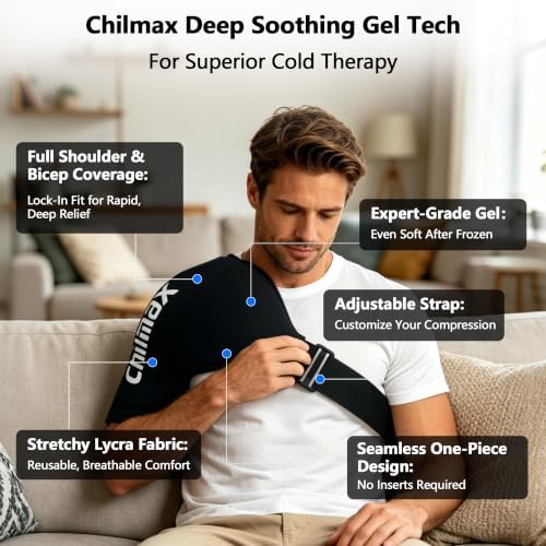 Shoulder Ice Pack Wrap for Rotator Cuff Cold Therapy Brace 2Pack