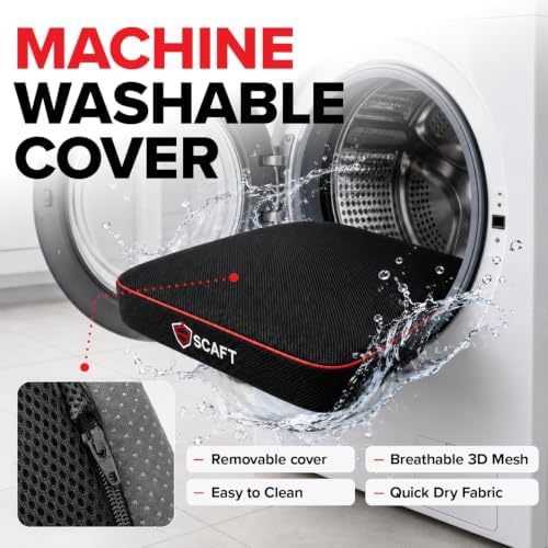 Stadium Seat Cushion, 1-Pack, 2.5" Thick Multi-Layer Foam Seat Pad, Non-Slip Bottom, Breathable 3D Mesh Cover, Waterproof Cover & Carabiner, Portable for Bleachers & Outdoor Events