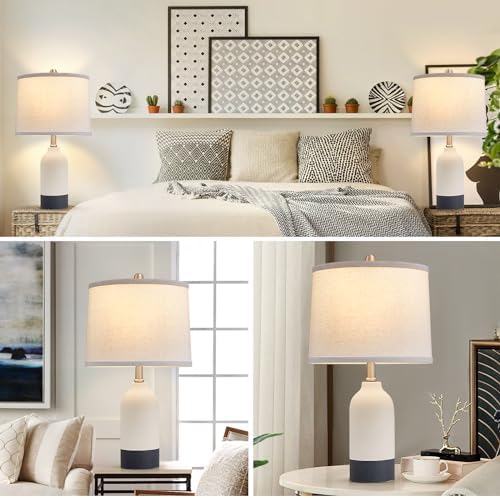 Luvkczc Ceramic Table Lamp Set of 2, Adjustable Color Temperature