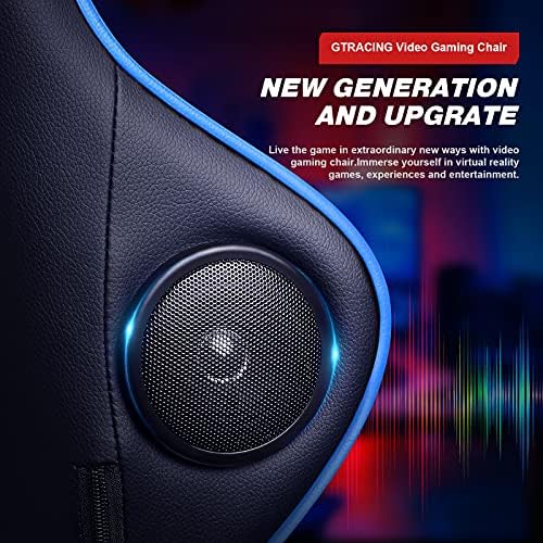 GTPLAYER Gaming Chair with Footrest Speakers Video Game Chair Bluetooth Music Heavy Duty Ergonomic Computer Office Desk Chair