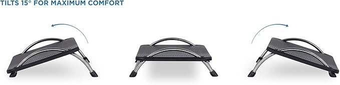 Mount-It! Tilting Footrest Under Desk | Ergonomic Office Foot Rest Adjustable | Computer Desk Foot Support | Large Platform Elevated Office Footrest with Non Slip Platform
