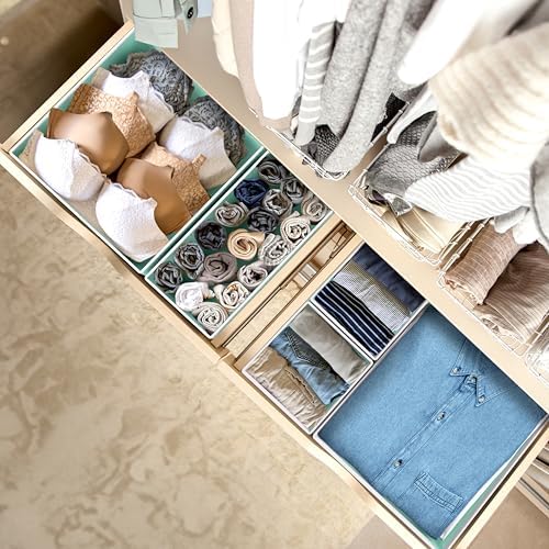 Simple Houseware Underwear Drawer Organizer, Set of 6, Turquoise