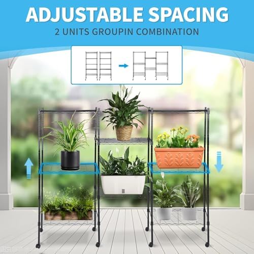 Simple Deluxe 5-Tier Storage Shelves, 29.92" W x 13.78" D x 65 "H Adjustable Heavy Duty Wire Shelving, 1250 Lbs Loading Capacity, Black