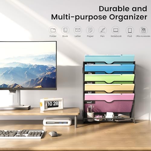 Hanging Wall File Organizer 6-Tier Wall Mount Mail Organizer