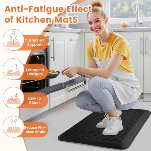 4/5 Inch Thicker Kitchen Mats Anti Fatigue Comfort Mat Standing Desk Rugs
