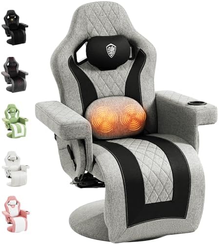 Dowinx Gaming Recliner Chair No Wheels with Footrest Shtasu Massage Lumbar