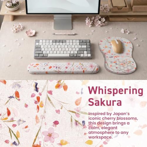BELLEMOND Japanese Mouse Pad with Wrist Rest | Ergonomic Memory Foam, Large