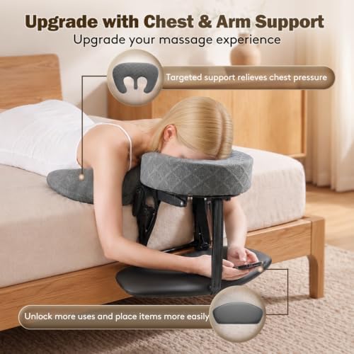 Massage Headrest for Bed, Bed Massage Head Holder & Face Cradle with Pillow