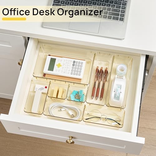 Vtopmart 25 Pack Plastic Drawer Organizers with Non-slip Rubber Pads