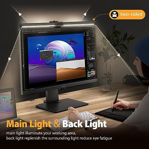 Monitor Light Bar Eye-Care Computer Monitor Lamp with Auto-Dimming