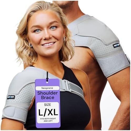 ZENKEYZ Shoulder Brace - L/XL, Chest 35-47in, Gray Neoprene
