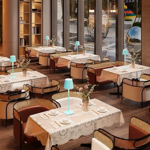 CHLORANTHUS 2 Pack Cordless Table Lamps, 3 Colors Stepless Dimming, 5000mAh Rechargeable Battery LED Desk Lamp for Bedroom/Couple Dinner/Desk/Cafe/Dining Room/Terrace