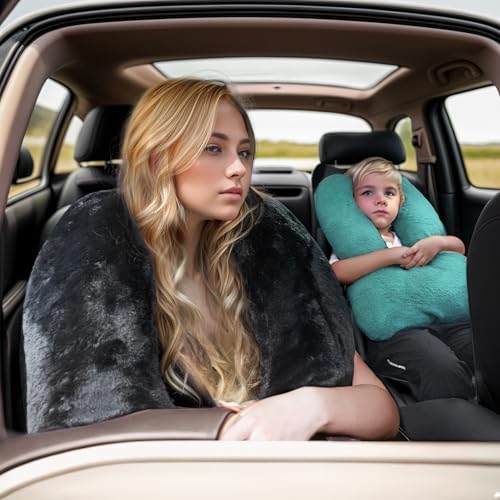 Atablyn Kids Neck Pillow for Travel Provides Double Support to The Head and Neck in Any Sleeping Position on Flights, Car, and at Home, Comfortable Airplane Travel Pillow
