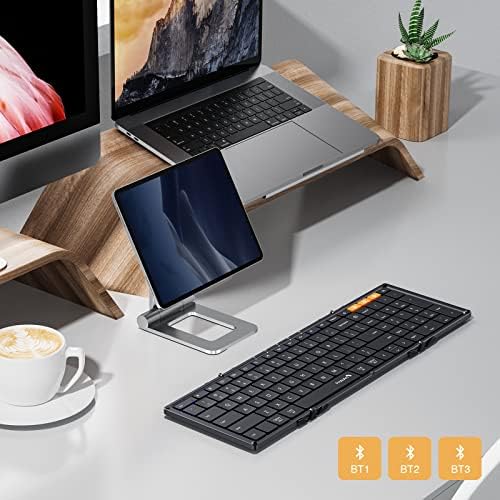 ProtoArc XK01 Foldable Bluetooth Keyboard with Numeric Keypad Black EM05 NL Vertical Wireless Trackball Mouse