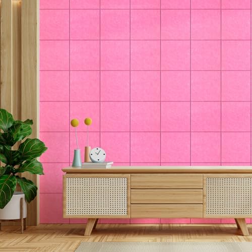 MaxGear Felt Bulletin Board 48" x 36", Pink Felt Wall Tiles Wall Decor