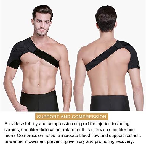 HUEGLO Shoulder Brace Men&Women Rotator Cuff Support for Pain Relief,Right