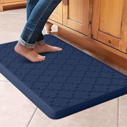 WISELIFE Kitchen Mat, Cushioned Anti Fatigue Floor Mat, 17.3"x28" Blue